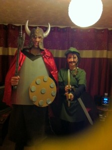 Erik and Robin in costume. 